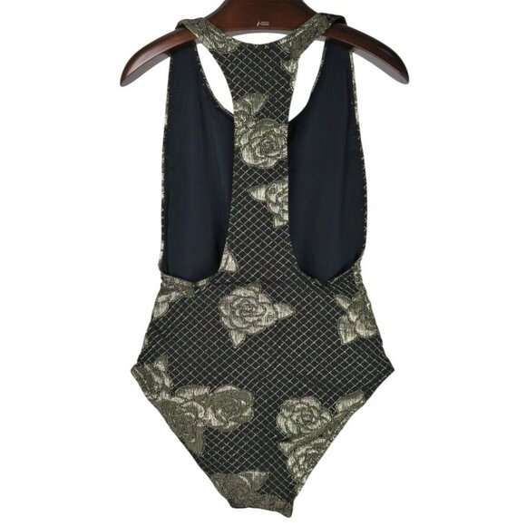 Authentic CHANEL Camellia Lamé Swimsuit Vintage Rose 38 - Picture 2 of 10